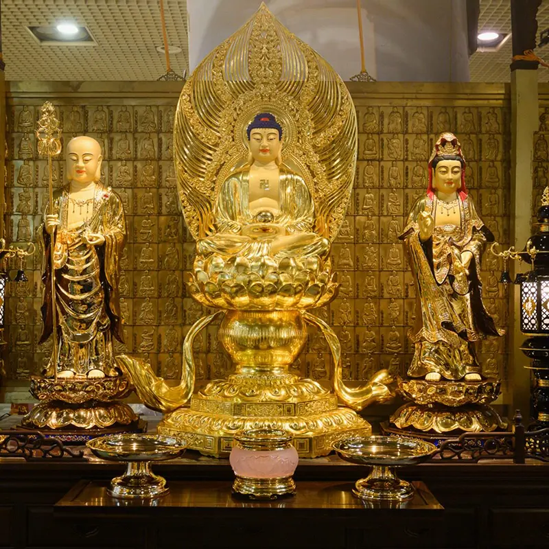 Estatua de Buda de cobre puro chapada en oro de Taiwán de 128 cm