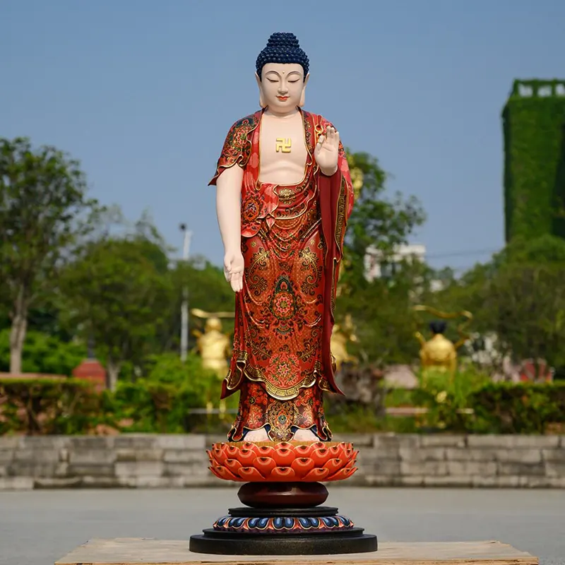 Estatua de Buda Amitabha dorada de cobre puro de 130cm