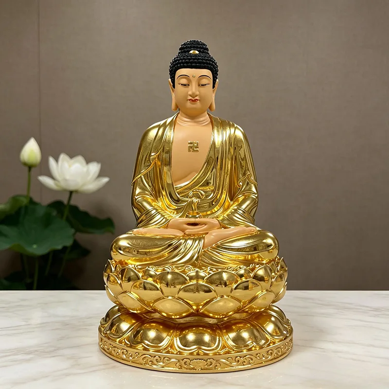 Estatua del Buda Sakyamuni de loto de 3 niveles