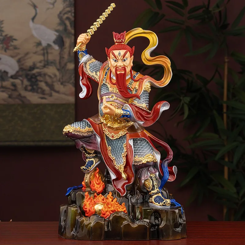 Estatua de latón del guardián taoísta Wang Lingguan