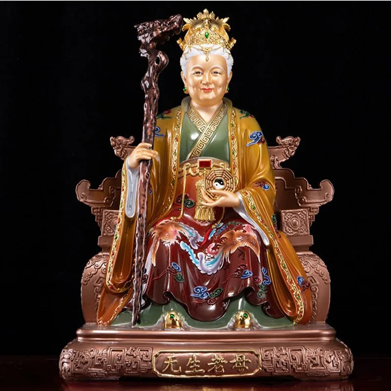 Estatua de latón de la diosa taoísta Li Shan Laomu