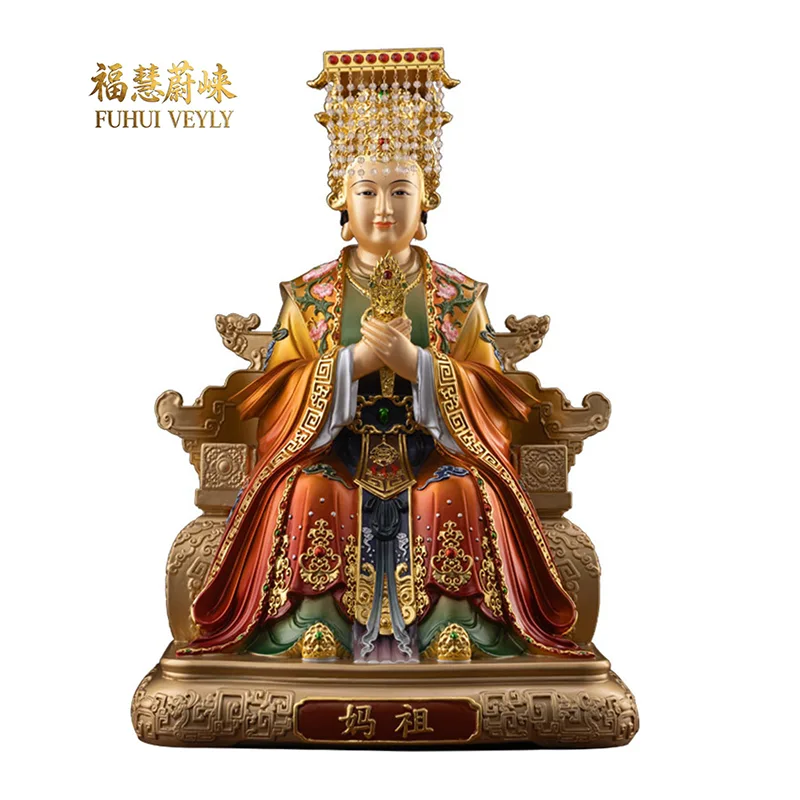 Estatua de bronce de Mazu para templo y hogar