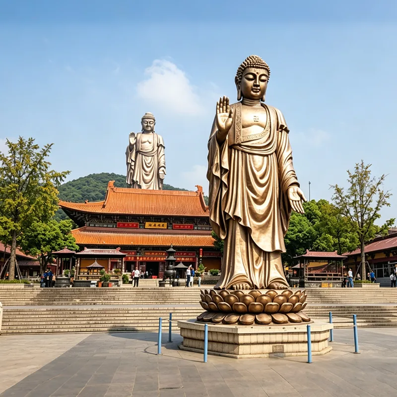 Estatua grande de Buda Maitreya de cobre puro
