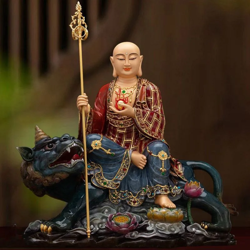 Estatua de Ksitigarbha de la bestia mítica de latón de primera calidad