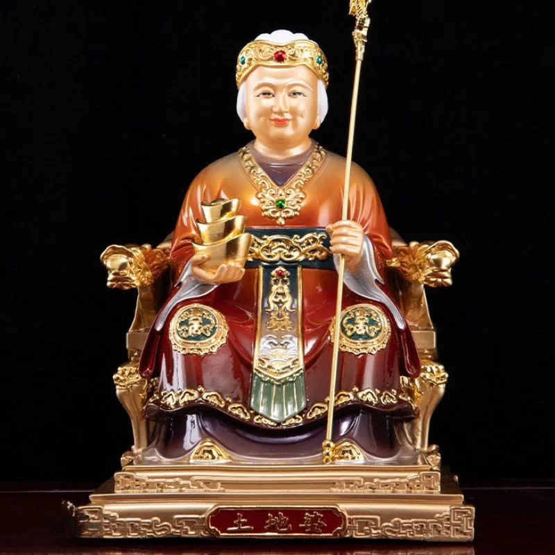 Estatua de Fude Niangniang de bastón imperial de latón refinado