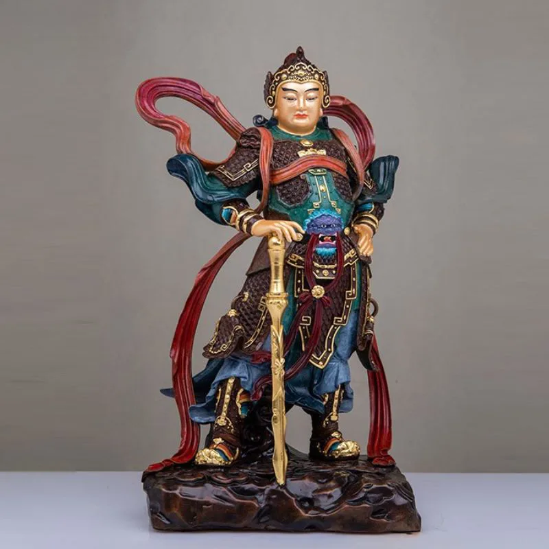 Estatua de bronce del Bodhisattva Skanda de pie