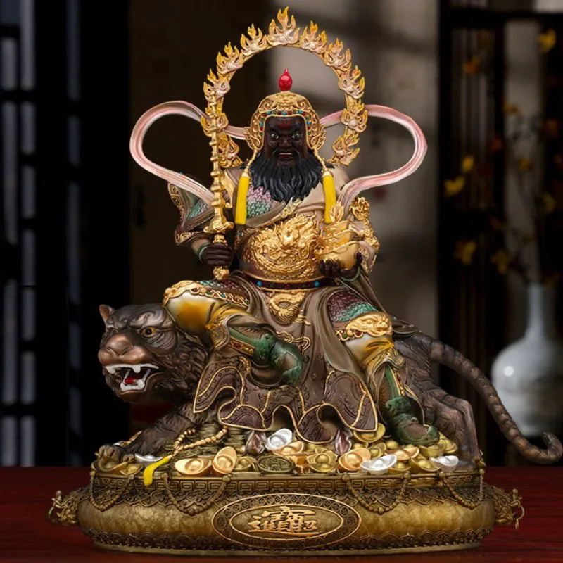 Tigre Montando Tazón del Tesoro Deidad de la Riqueza Zhao Gongming